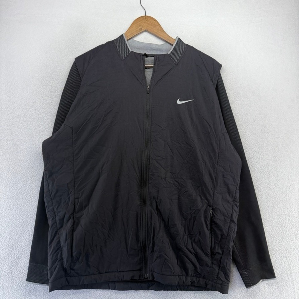 Nike Golf Jacket Mens XL Black Detroit Athletic Club Zip Hyperadapt Aerolayer
